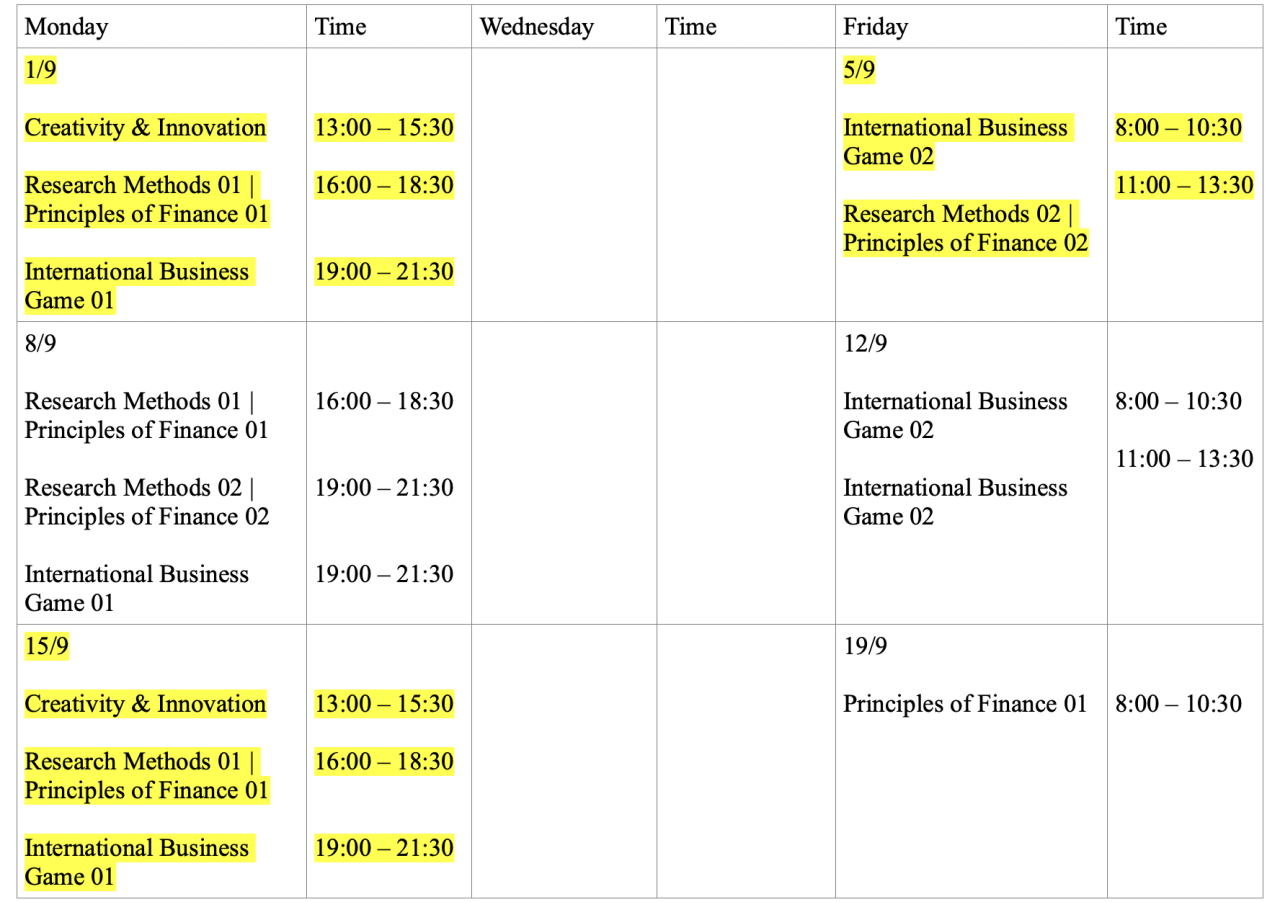 Summer Schedule 4